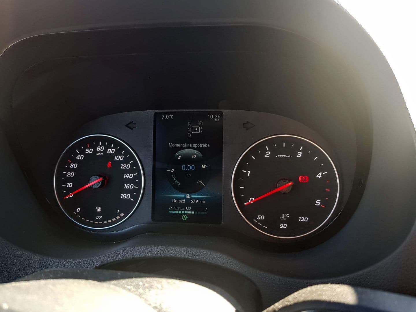 Interiér Mercedes Sprinter.